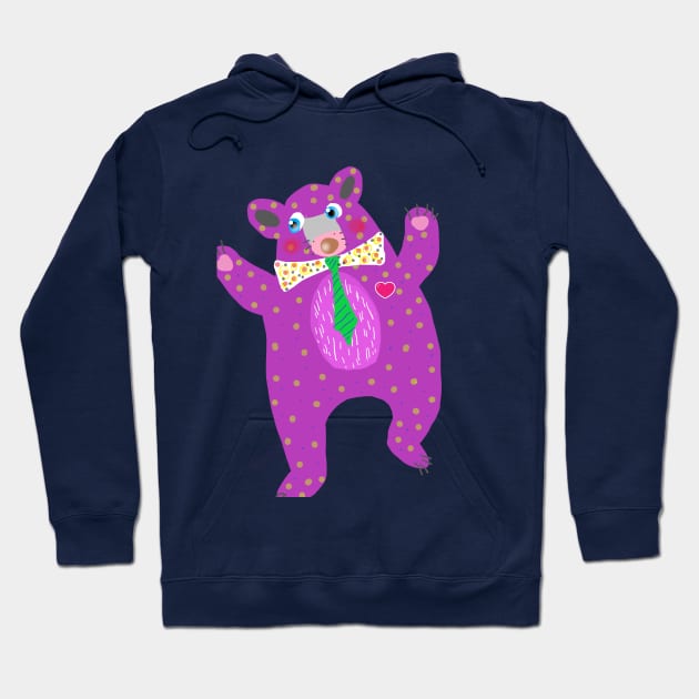 Purple bear Hoodie by adelwins